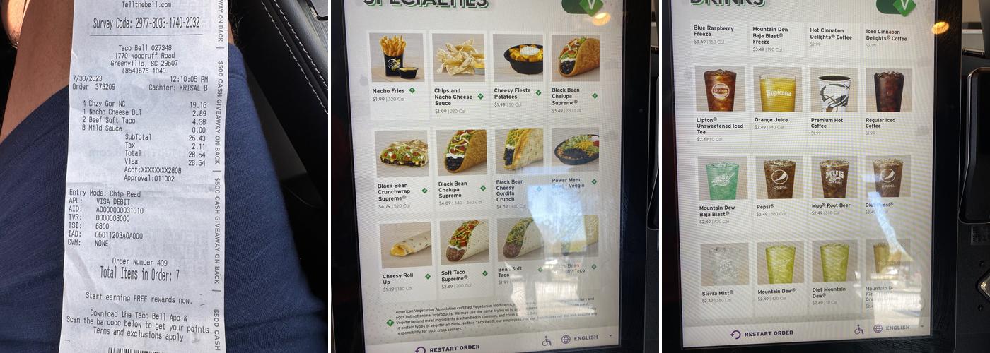 Taco Bell Menu