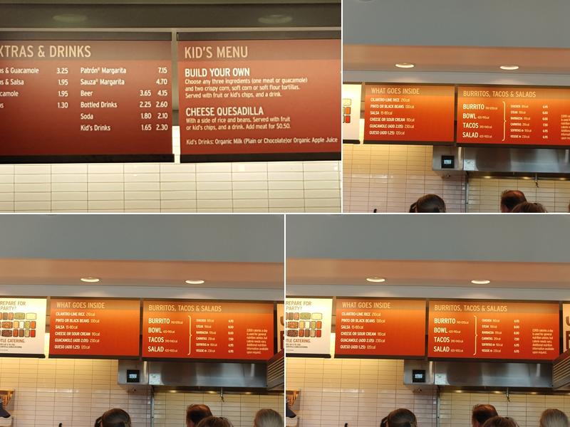 Chipotle Mexican Grill Menu