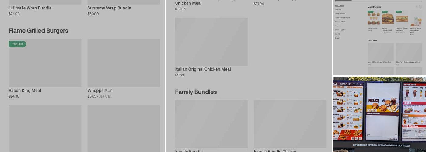 Burger King Menu