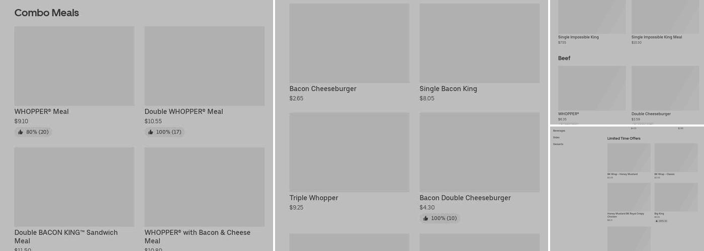Burger King Menu