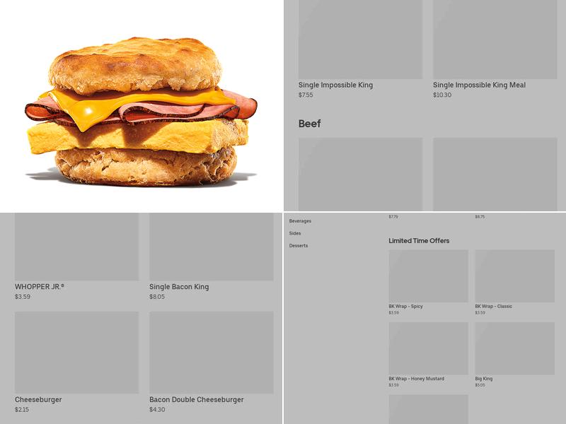 Burger King Menu