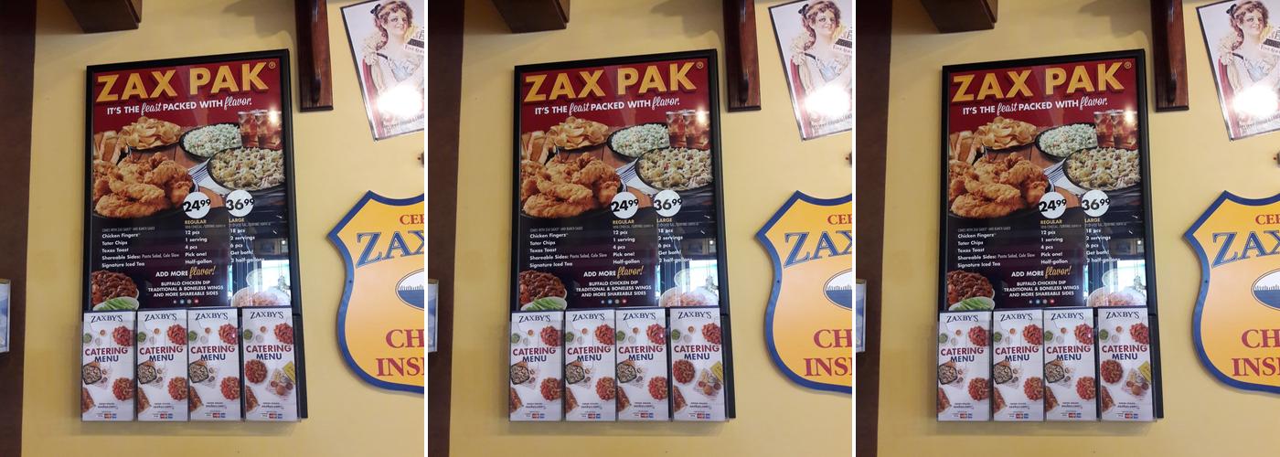 Zaxbys Chicken Fingers & Buffalo Wings Menu