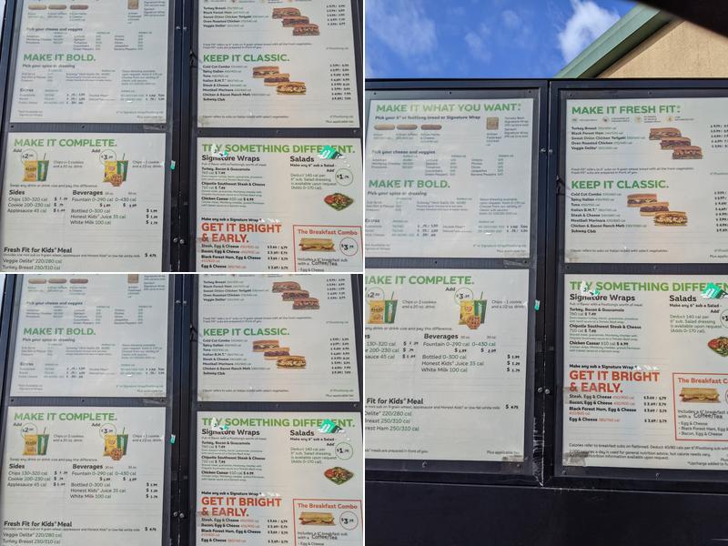 Subway Menu