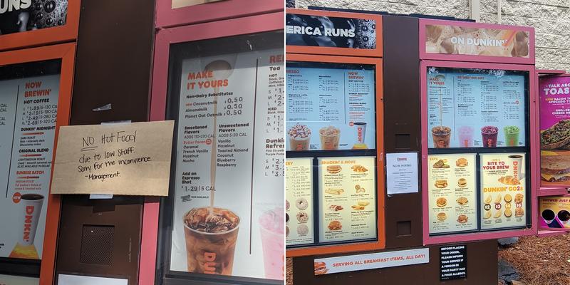 Dunkin' Menu