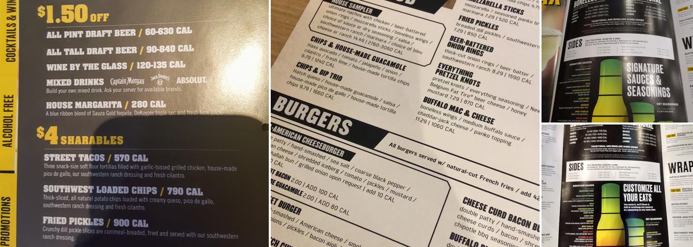 Buffalo Wild Wings Menu