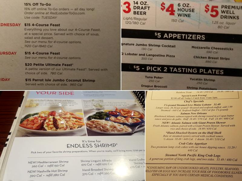 Red Lobster Menu
