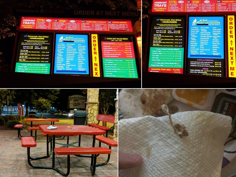 Cook Out Menu