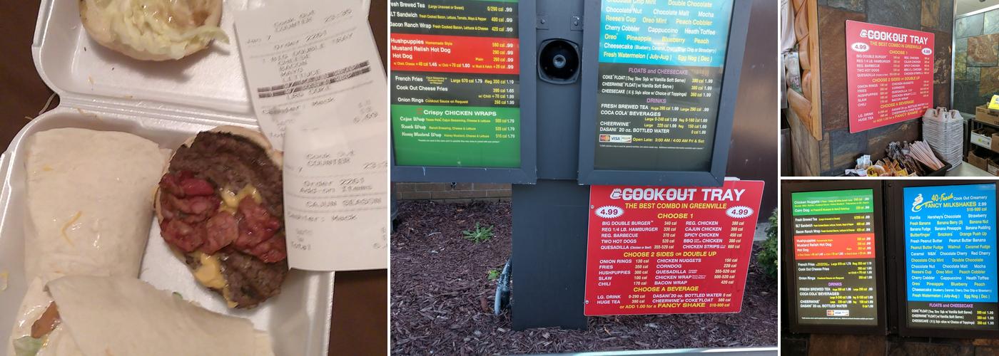 Cook Out Menu
