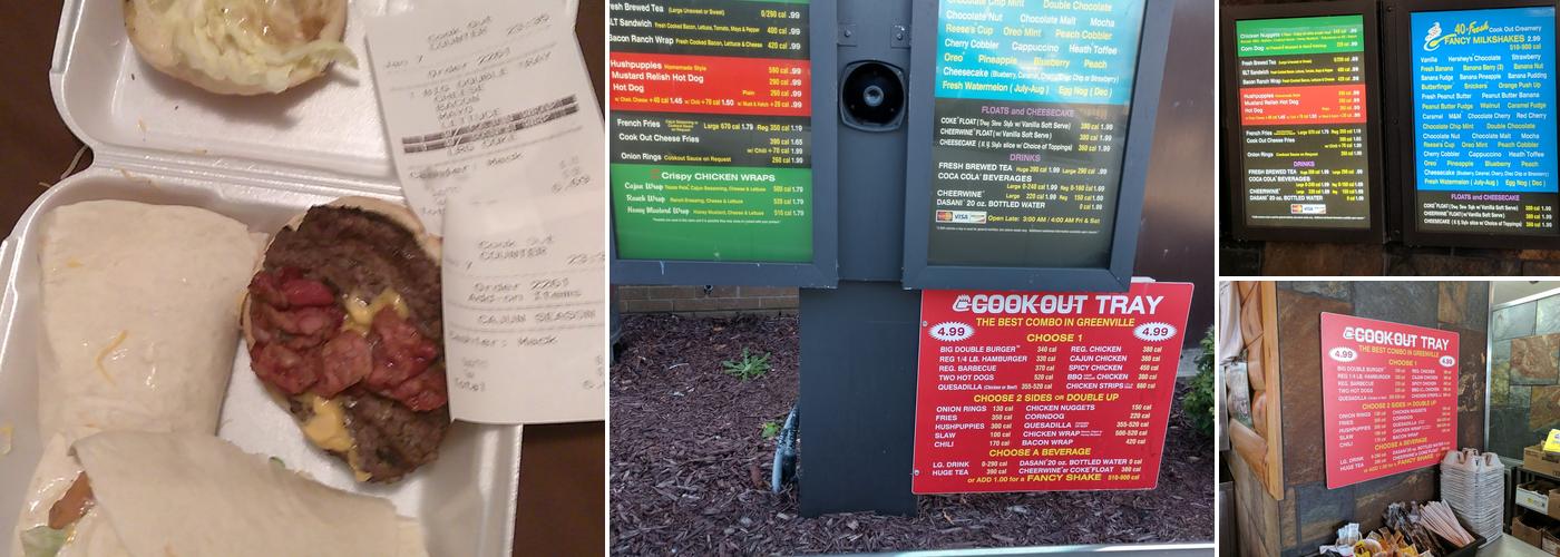 Cook Out Menu