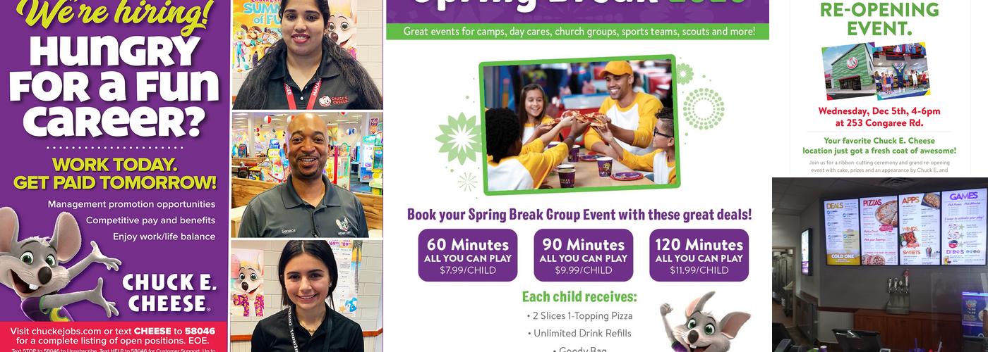 Chuck E. Cheese Menu