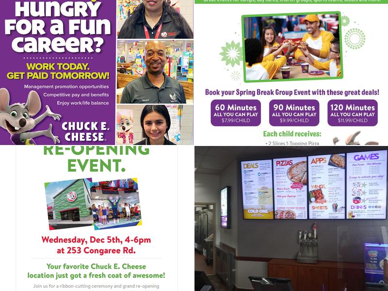 Chuck E. Cheese Menu