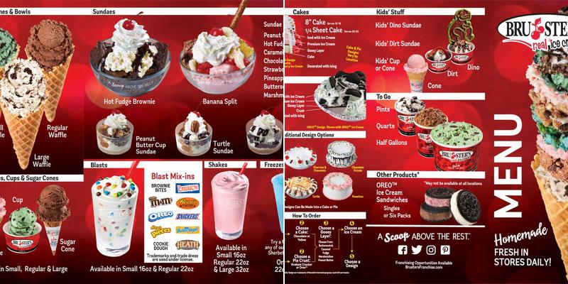 Bruster's Real Ice Cream Menu