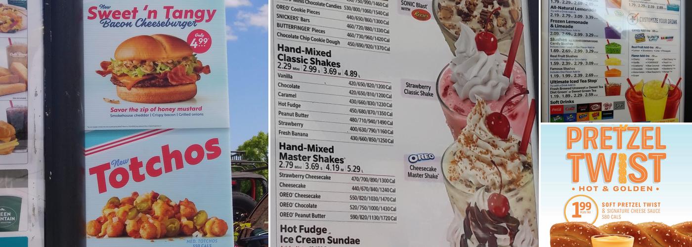 Sonic Drive-In Menu