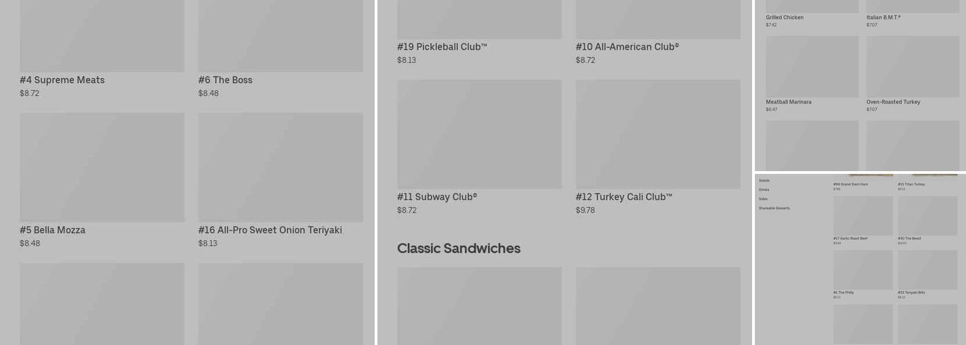 Subway Menu