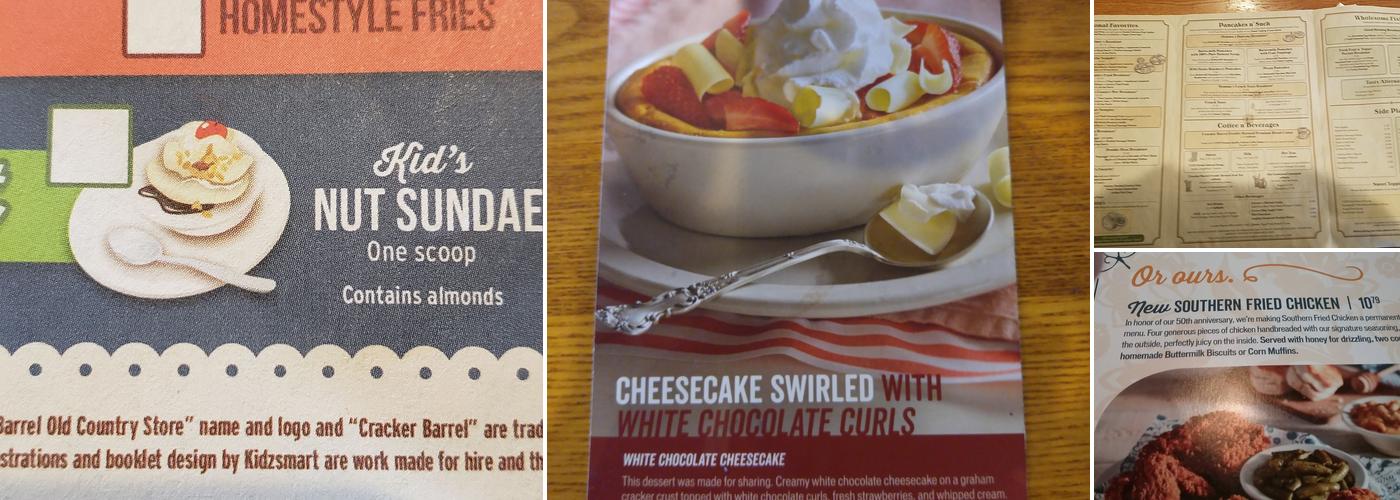 Cracker Barrel Old Country Store Menu