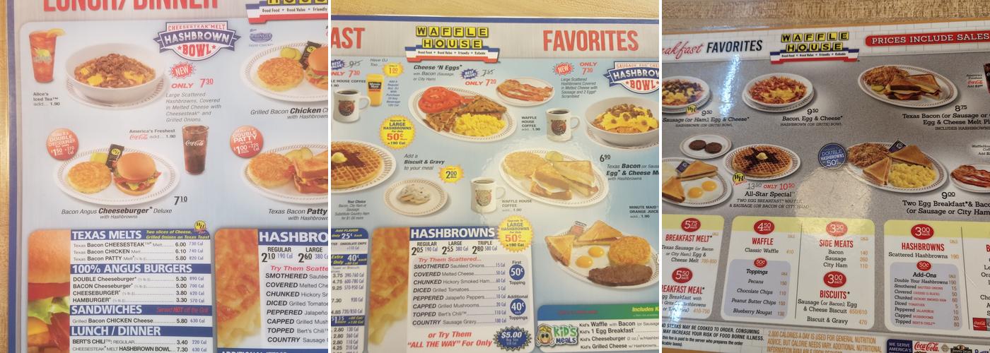 Waffle House Menu
