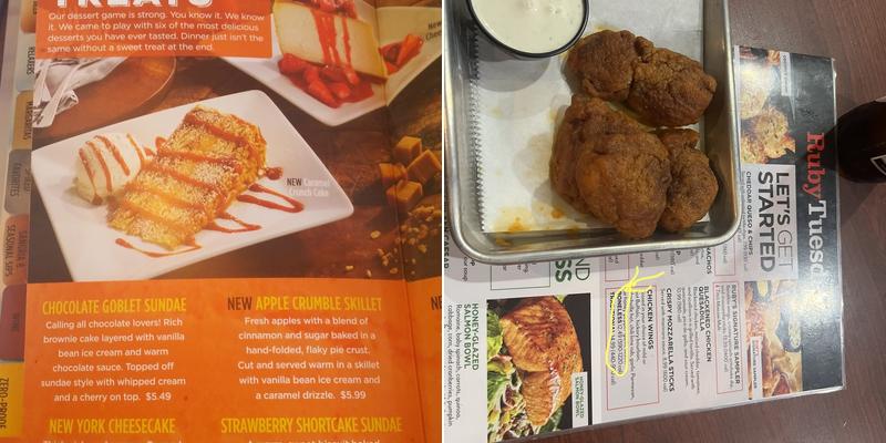 Ruby Tuesday Menu