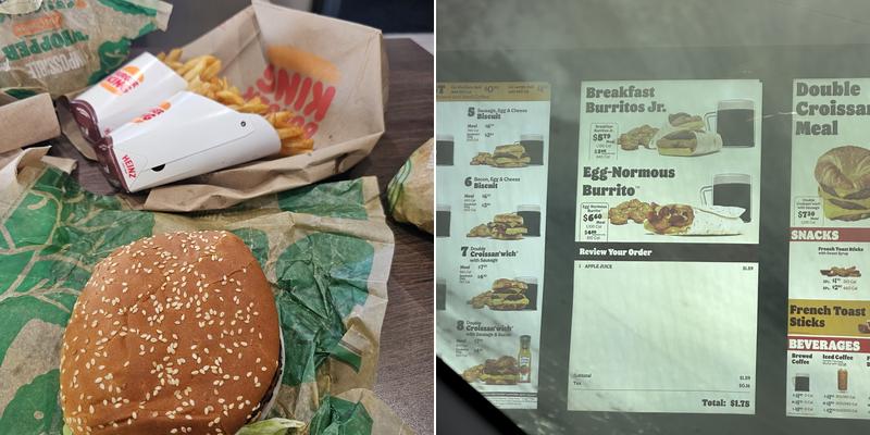 Burger King Menu