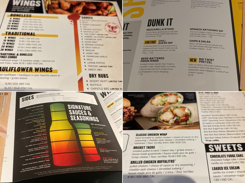Buffalo Wild Wings Menu