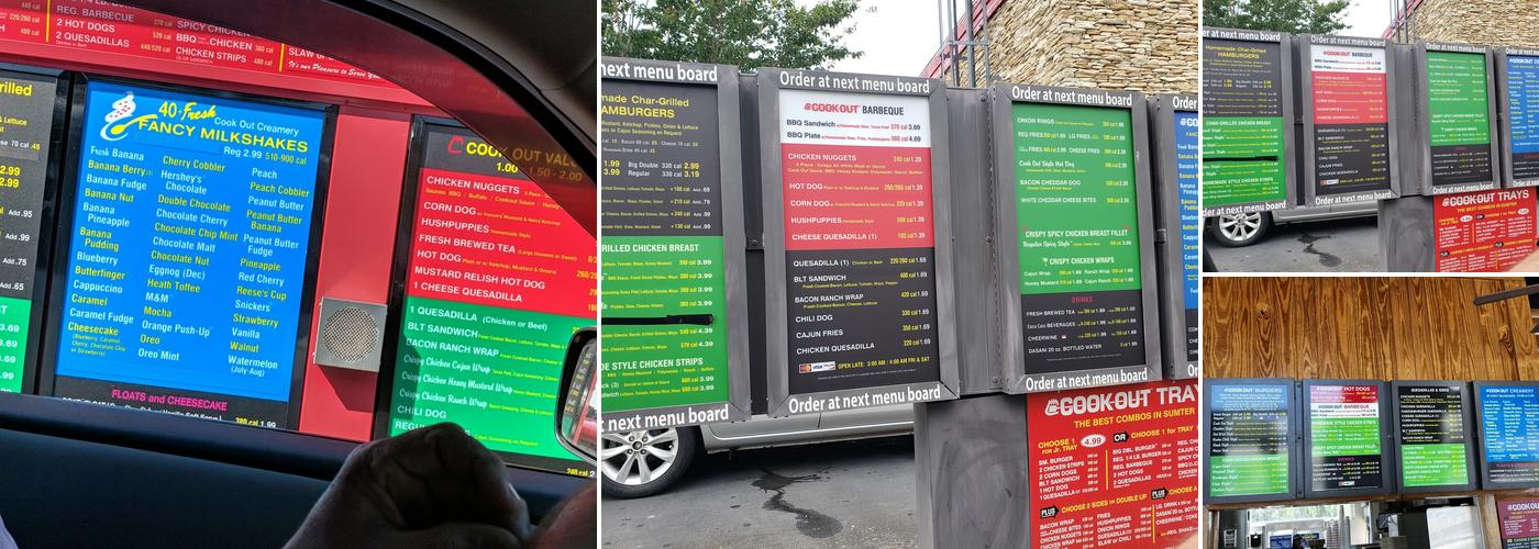 Cook Out Menu