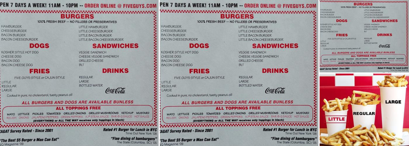 Five Guys Menu