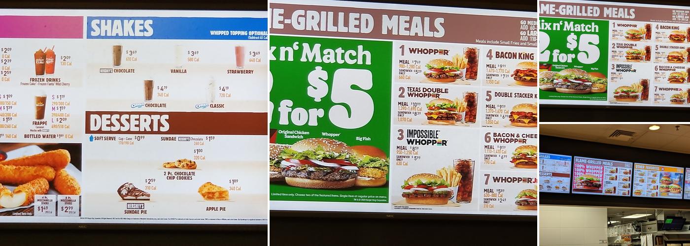 Burger King Menu