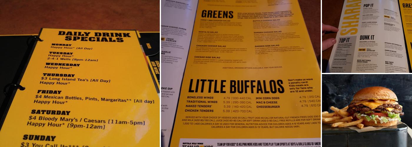 Buffalo Wild Wings Menu