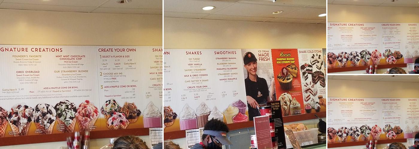 Cold Stone Creamery Menu