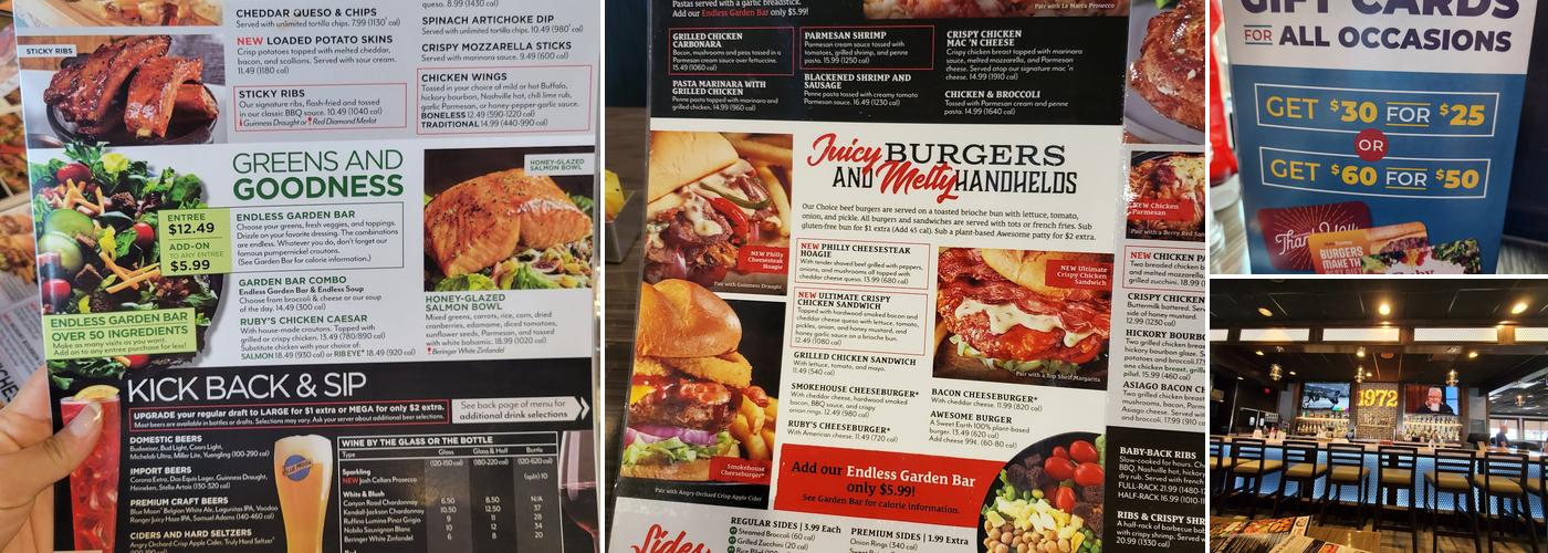 Ruby Tuesday Menu