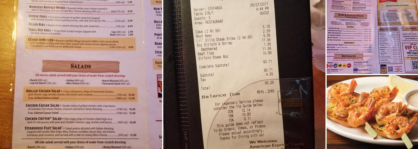 Texas Roadhouse Menu
