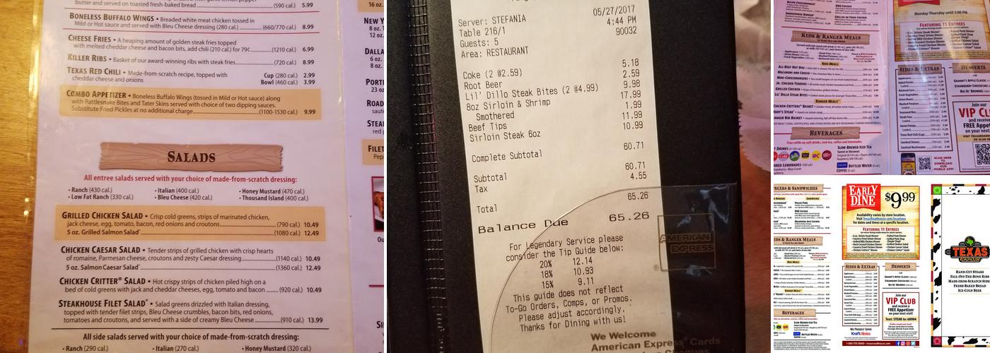 Texas Roadhouse Menu