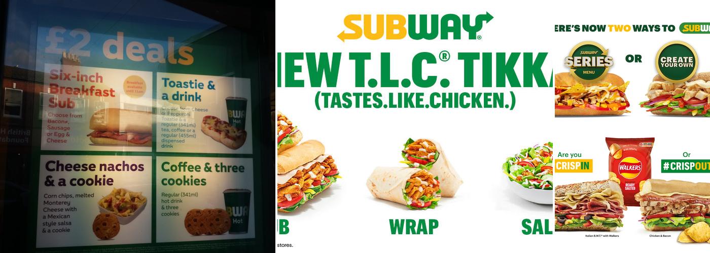 Subway Menu