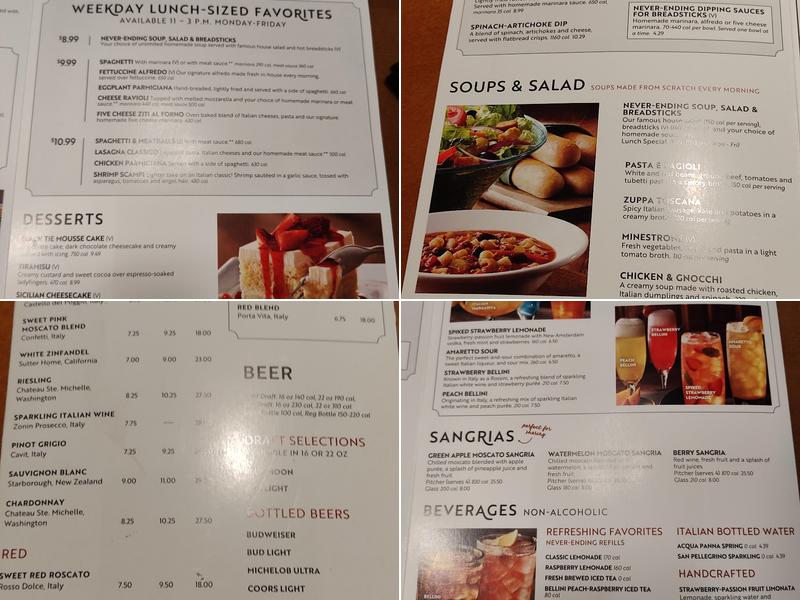 Olive Garden Italian Restaurant Menu
