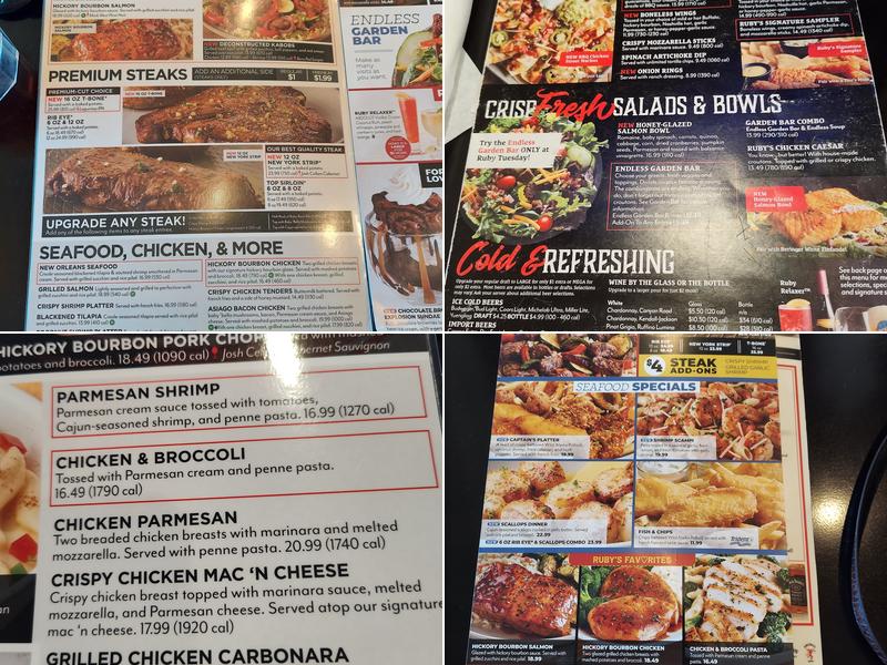 Ruby Tuesday Menu