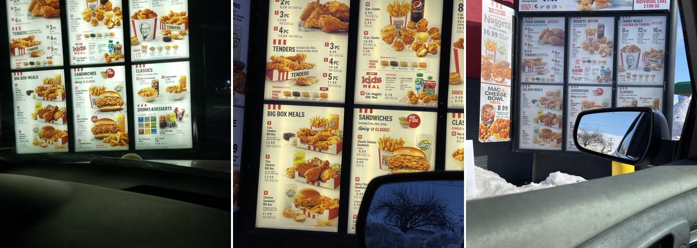 KFC Menu