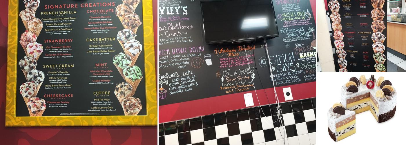 Cold Stone Creamery Menu