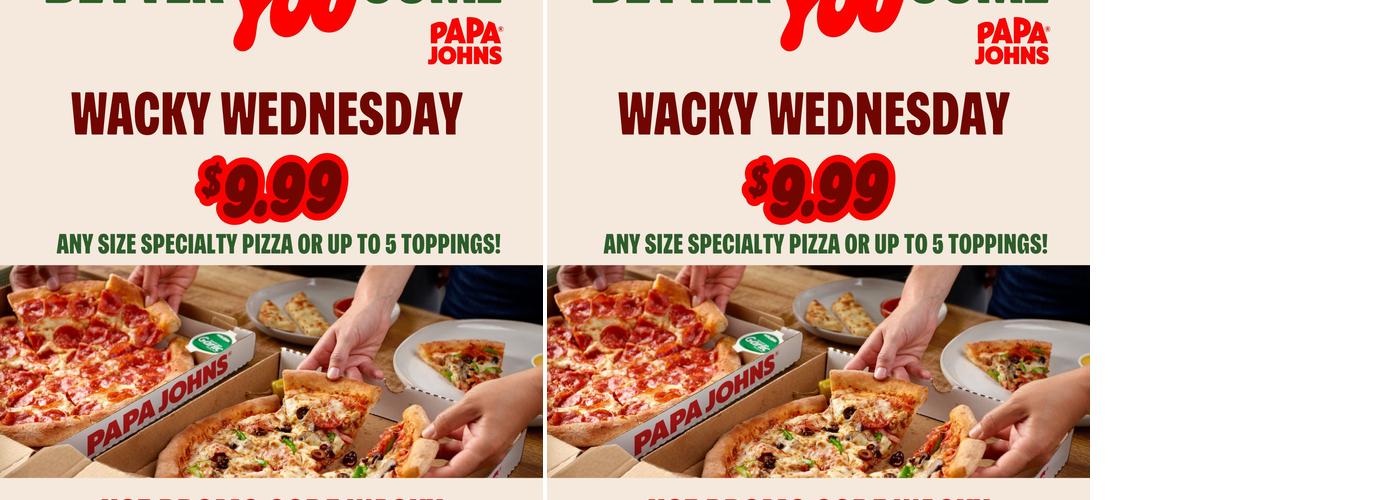 Papa Johns Pizza Menu