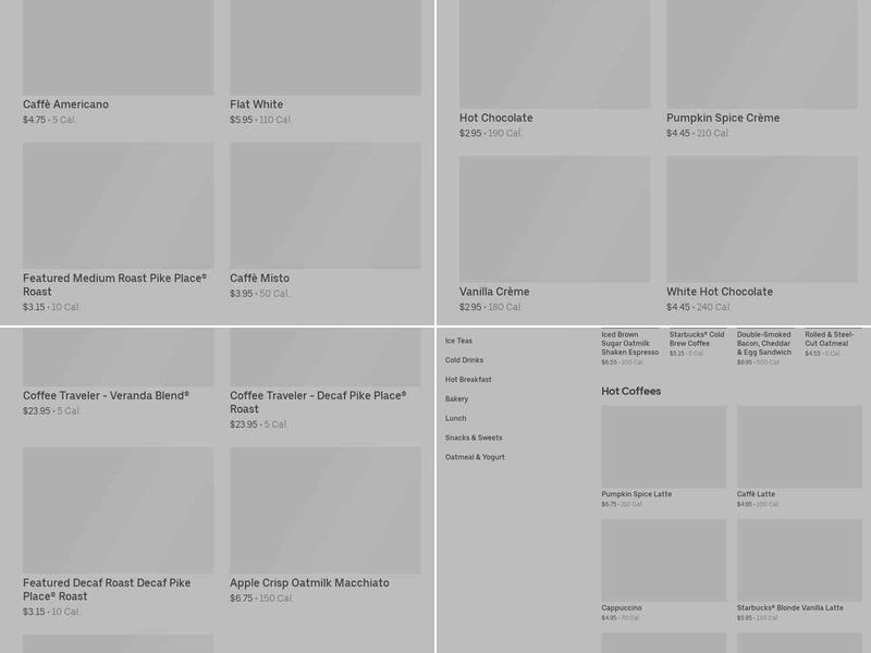 Starbucks Menu
