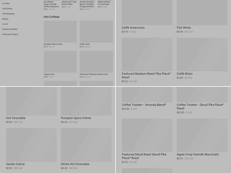 Starbucks Menu