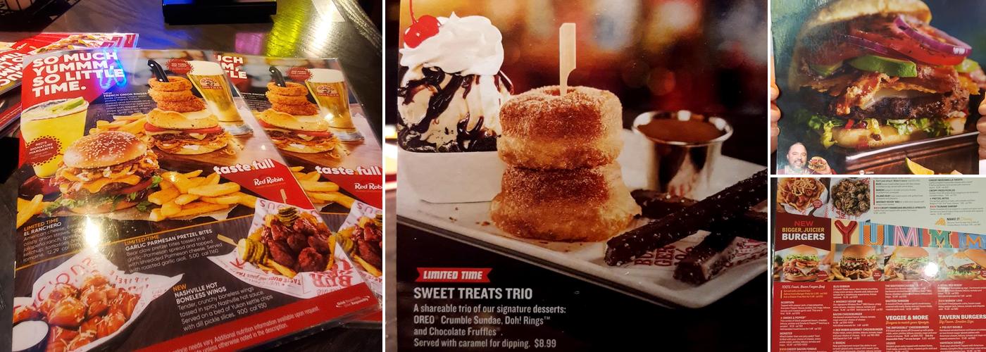 Red Robin Gourmet Burgers and Brews Menu
