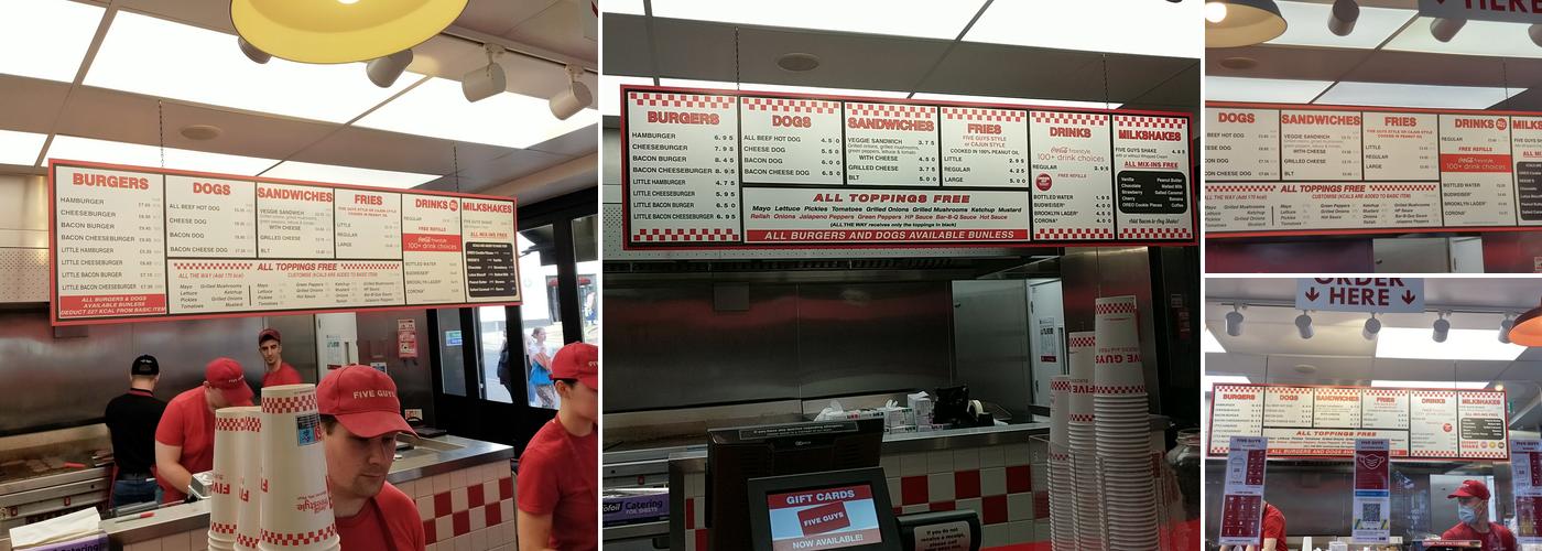 Five Guys Norwich Menu