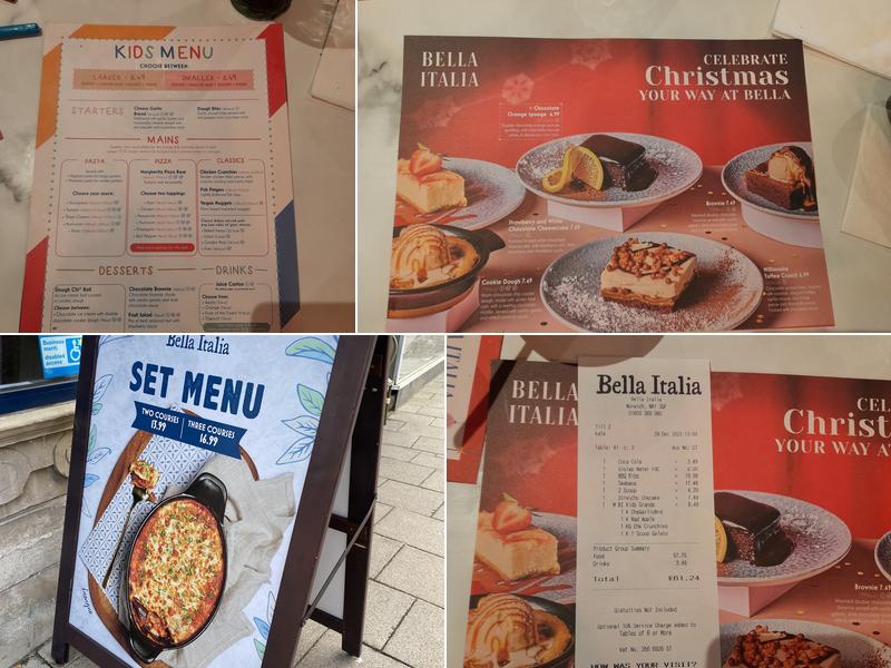 Bella Italia Menu