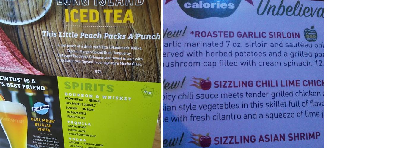 Applebee's Grill + Bar Menu