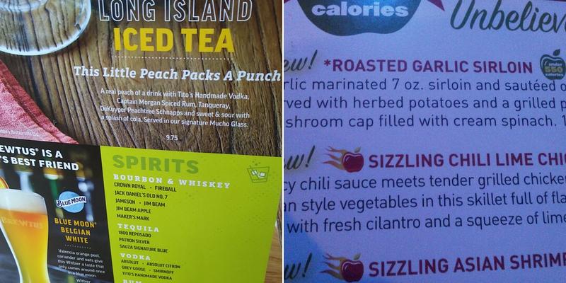 Applebee's Grill + Bar Menu