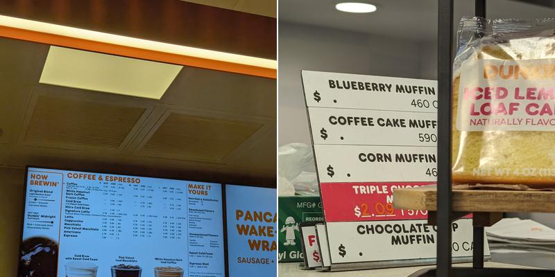 Dunkin' Menu