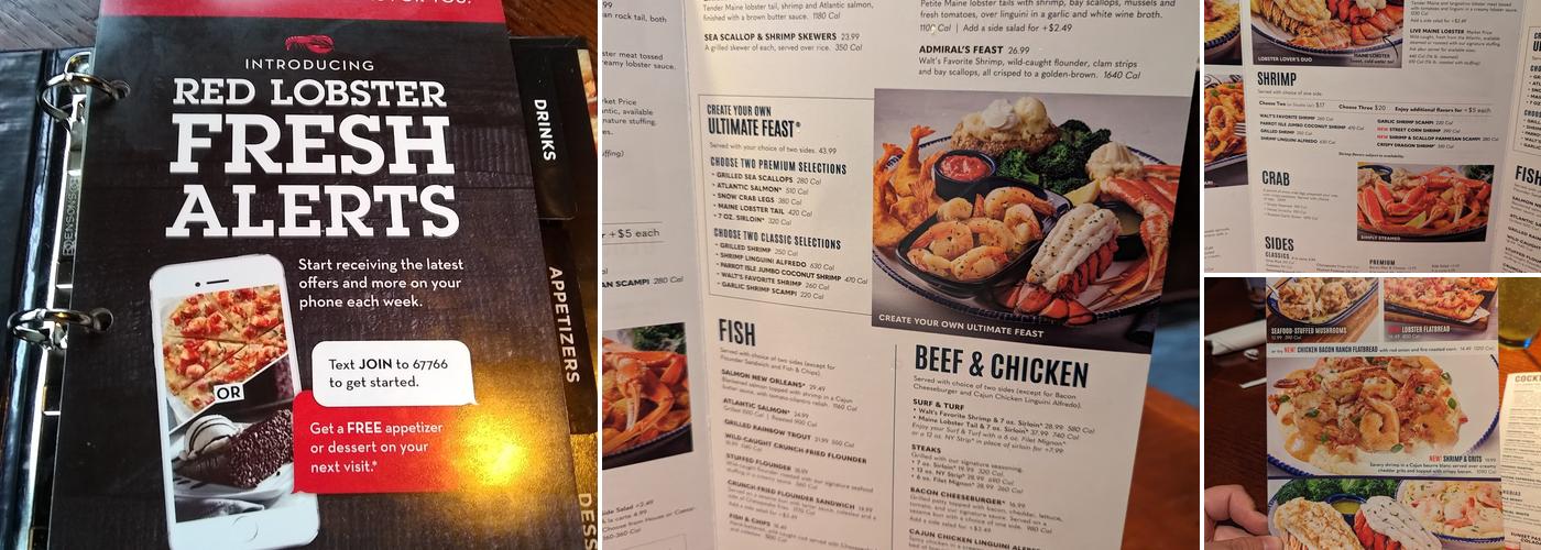 Red Lobster Menu