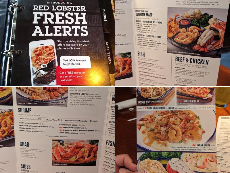 Red Lobster Menu