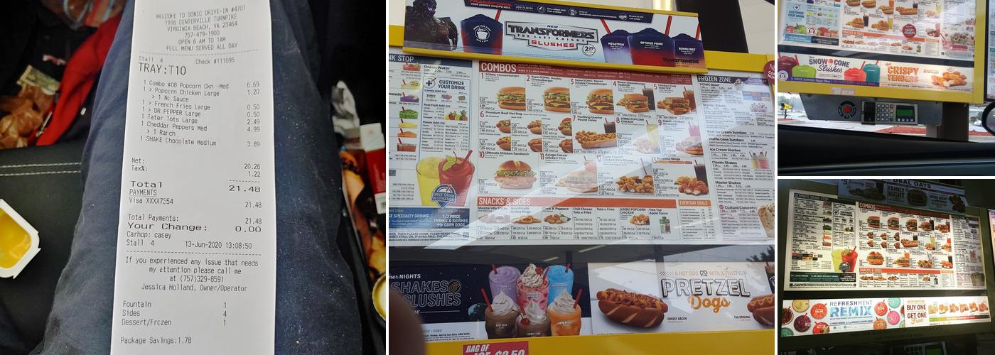 Sonic Drive-In Menu