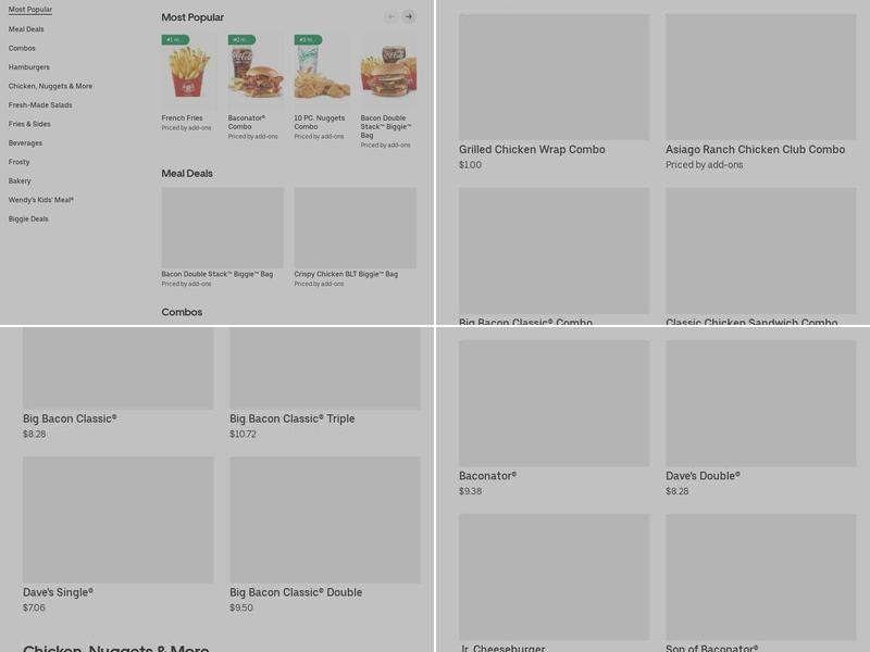 Wendy's Menu