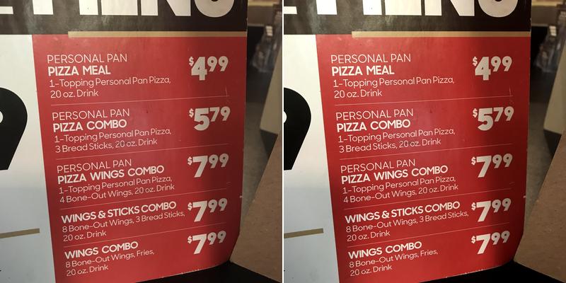 Pizza Hut Menu